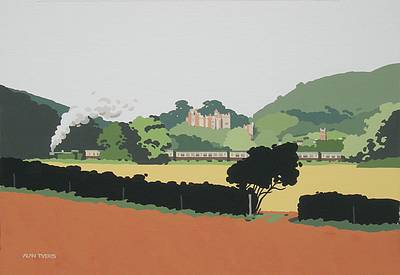 ALAN TYERS - steaming past dunster castle, west somerset railway
